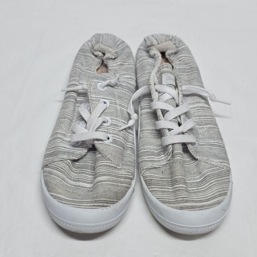 Tommy Bahama Heather Memory Foam Slip On Gray Striped Sneakers Women’s Size 10